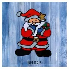 Наклейка на стекло "Дед мороз со звездой" 14х18,5 см