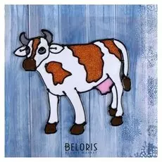 Наклейка на стекло "Коровка молодая" 13х15 см