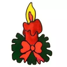 Наклейка на стекло "Свеча новогодняя" 10х15 см
