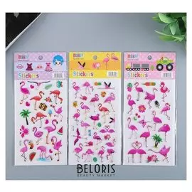 Наклейка пластик "Фламинго" 21х9,5 см