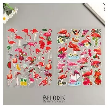 Наклейка пластик "Фламинго" 25х20 см