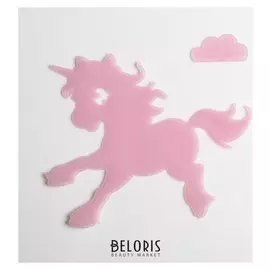 Наклейка пластик фосфорная "Единорог" 29х14 см