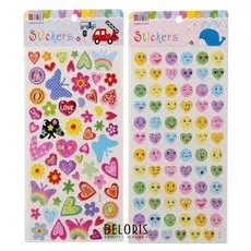 Наклейка пластик "Сердечки" 26х12 см