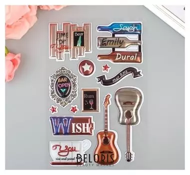 Наклейка пластик выпуклая металлик "Мужская" 28,5х15,5 см