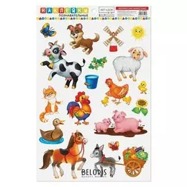 Наклейки для дома «Изучаем ферму», 24 × 37 см