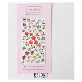 Наклейки для ногтей Flowers, 10 × 16,5 см