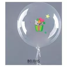 Наклейки для воздушных шаров "С днём рождения", зверята, лист 21 х 36 см