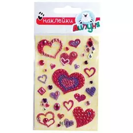 Наклейки Хрустальные сердца с европодвесом