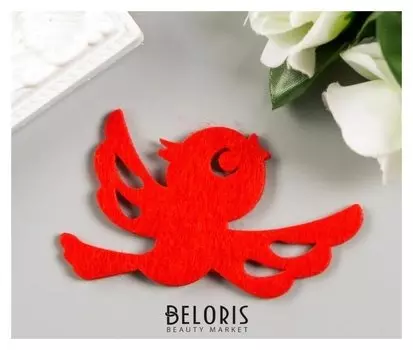 Наклейки из фетра "Птички", 5 шт., одноцветные