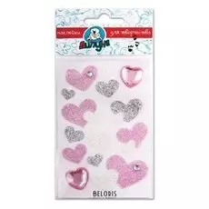 Наклейки липуня "Блестящие сердечки", с европодвесом