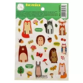 Наклейки пластиковые «Забавные животные», 11 х 13 см