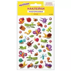 Наклейки зефирные "Букашки", многоразовые, 10х15 см