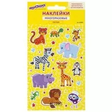 Наклейки зефирные "Сафари", многоразовые, 10х15 см