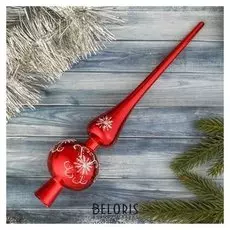 Наконечник "Узорная снежинка" 28 см красный