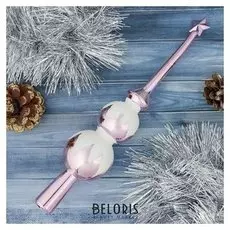 Наконечник "Зимний узор" 28,5 см розовый