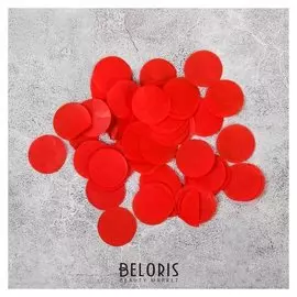 Наполнитель для шара "Конфетти круг" 2,5 см, бумага, цвет красный, 500г