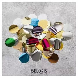 Наполнитель для шара "Конфетти круг" 3 см, фольга, 500г