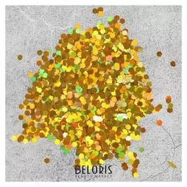 Наполнитель для шара «Конфетти шестиугольник», 3 мм, 10 г, цвет золотой