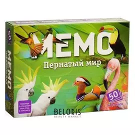 Настольная игра Мемо Пернатый мир 50 карточек + познавательная брошюра
