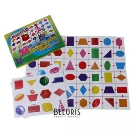 Настольная игра Подбери по цвету и форме + поле