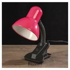 Настольная лампа на прищепке, розовая