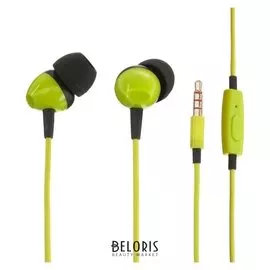 Наушники Blast Bah-240, вакуумные, микрофон, 116 дБ, 32 Ом, 3.5 мм, 1.3 м, салатовые