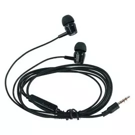 Наушники Krutoff Hf-j69, вакуумные, микрофон, 106 дБ, 16 Ом, 3.5 мм, 1 м, черные