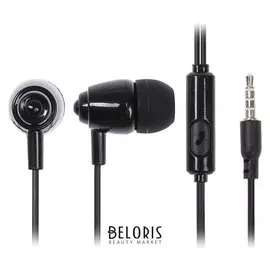 Наушники Krutoff Hf-p1, вакуумные, микрофон, 106 дБ, 16 Ом, 3.5 мм, 1 м, черные