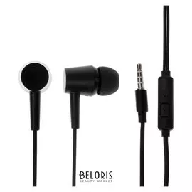 Наушники Krutoff Lark, вакуумные, микрофон, 106 дБ, 16 Ом, 1 м, чёрные