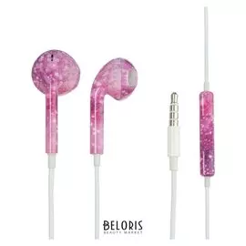 Наушники Luazon, микрофон, вкладыши, принт космос