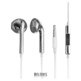 Наушники Luazon, вкладыши, микрофон, серебристые