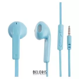 Наушники Maverick Deep Bass I12, вкладыши, микрофон, 90 дБ, 18 Ом, 3.5 мм, 1.2 м, голубые