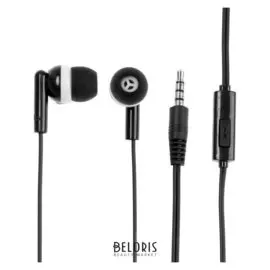 Наушники Smartbuy M1 Sbh-111k, вакуумные, микрофон, 93 дБ, 16 Ом, 3.5 мм, 1.2 м, чёрные