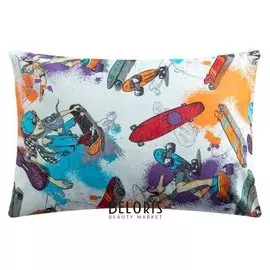 Наволочка экономь и Я "Крутые скейтеры" 50*70 см, бязь 120 гр/м2, 100% хл