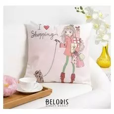 Наволочка декоративная этель девичьи истории"Shopping" 40 х 40 см, велюр