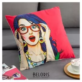 Наволочка декоративная этель красотки "Гламур" 42 х 42 см, велюр
