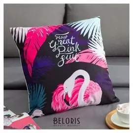 Наволочка декоративная этель красотки "Pink" 42 х 42 см, велюр