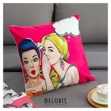 Наволочка декоративная этель красотки "Секретики" 42 х 42 см, велюр