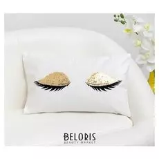 Наволочка декоративная этель "Взгляд"цв.золотой, 30 х 50 см, велюр