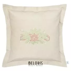 Наволочка декоративная "Этель" пуансетия 40 х 40 см, 80 % хлопок, 20 % п/э