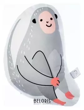 Наволочка "Этель" мартышка, 36х46 см, велюр, 100% п/э