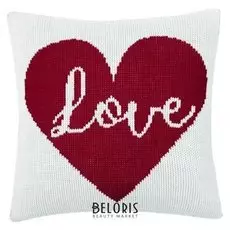 Наволочка вязаная "Этель" Heart, 35х35 см, 100% полиэстер
