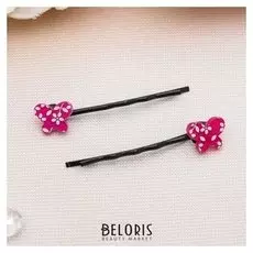 Невидимка для волос "Белые цветочки" бабочка