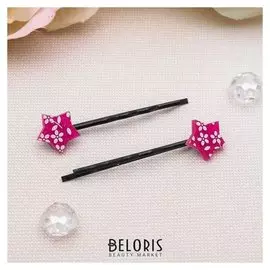 Невидимка для волос "Белые цветочки" звезда