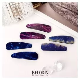 Невидимка для волос "Герти" (Набор 6 шт) 5,5 см космос