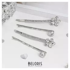 Невидимка для волос "Кварта" цветы и стразы