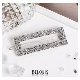 Невидимка для волос "Либерти лава" прямоугольник, 2,5х7 см, серебро