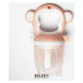 Ниблер с силиконовой сеточкой «Обезьянка», цвет розовый