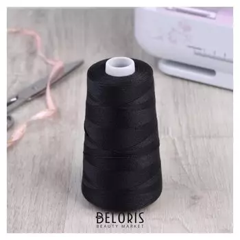 Нитки 100лл, 1000 м, цвет чёрный №6816