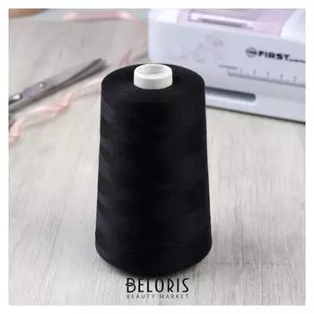 Нитки 50/2, 5000 м, цвет чёрный №6818